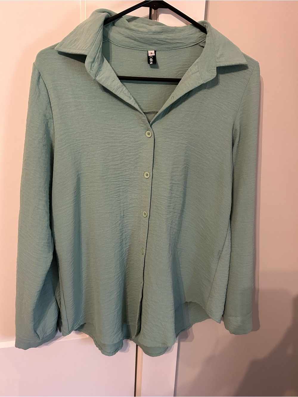 OP Women's Light Sage Button-Down Shirt - Picture 2 of 6